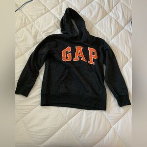 GAP Boy’s Charcoal Hoodie with Vibrant Orange Lettering size Extra Large